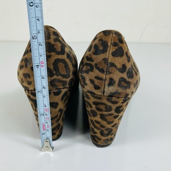 Stuart Weitzman Animal Leopard Cheetah Print Suede Leather Wedge Shoes Size 7.5 - Picture 16 of 16